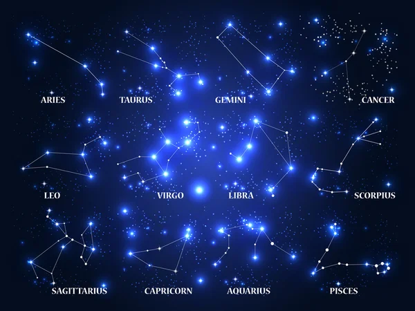 星座シンボルのセットです。ベクトル図. — ストックベクタ