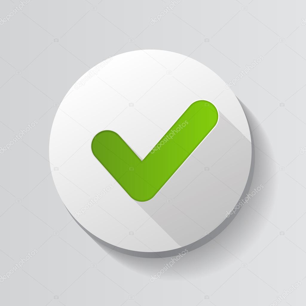 Green Check Mark Icon Button Vector Illustration