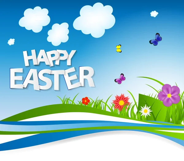 Happy Easter Printemps Fond Illustration vectorielle — Image vectorielle