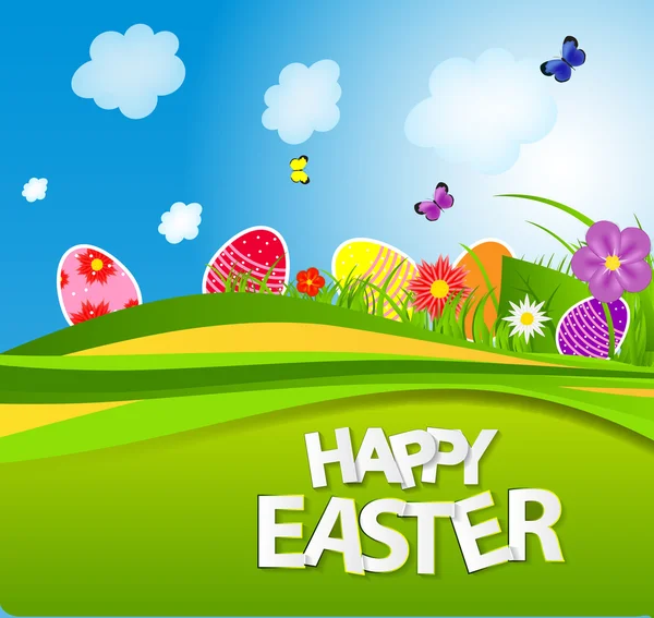Happy Easter Printemps Fond Illustration vectorielle — Image vectorielle
