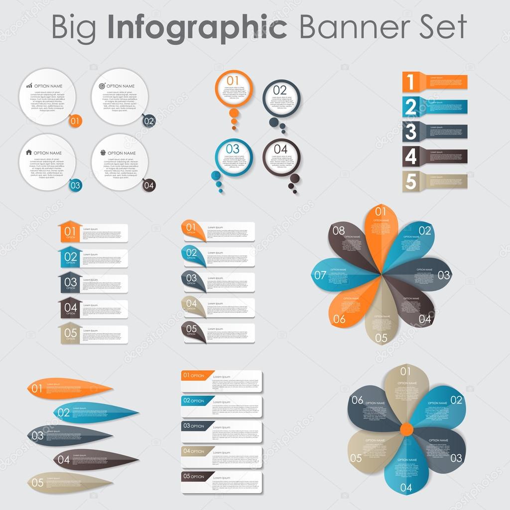 Big Set of Infographic Banner Templates for Your Business Vector
