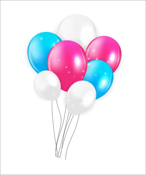 Conjunto de globos de colores, ilustración vectorial . — Vector de stock