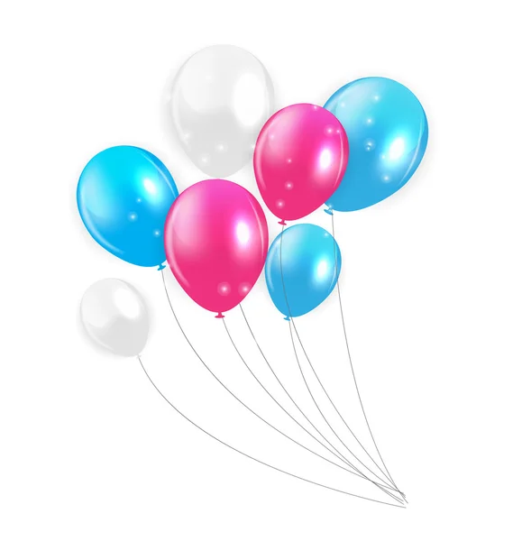 Conjunto de globos de colores, ilustración vectorial . — Vector de stock