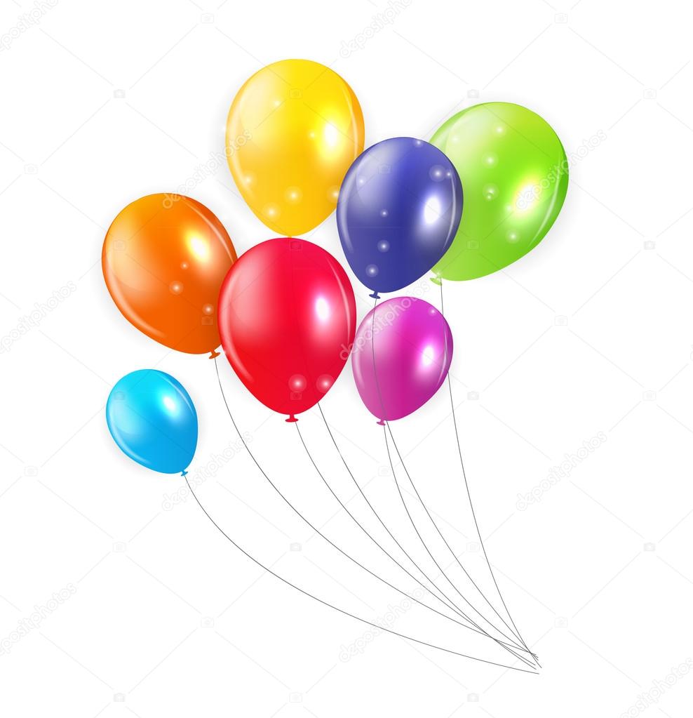 Set of Colored Balloons, Vector Illustration.