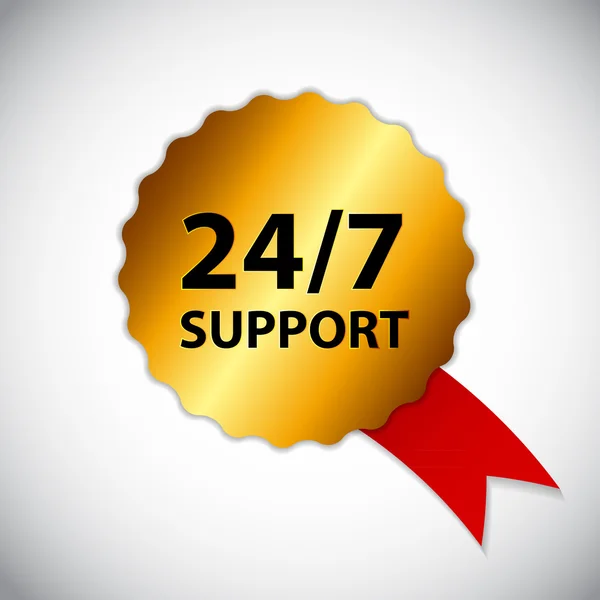 24-7 υποστήριξη σημάδι, το πρότυπο ετικέτα του φορέα — Διανυσματικό Αρχείο