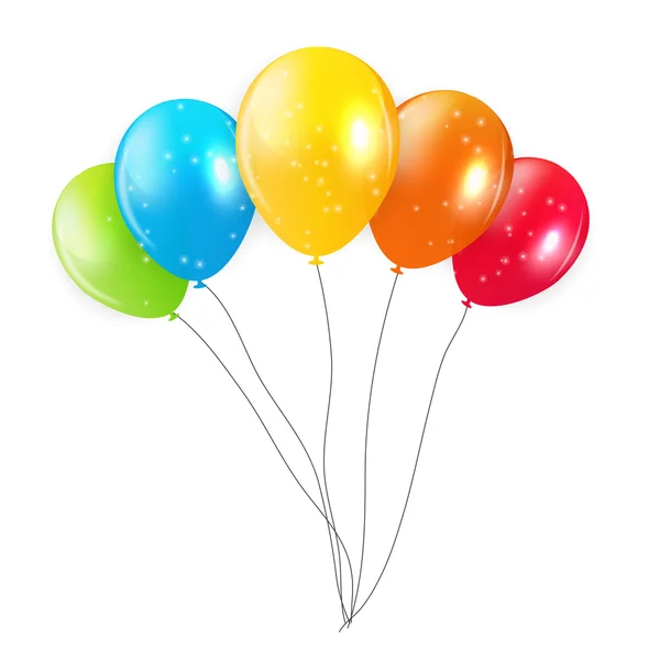 Set of Colored Balloons, Vector Illustration. — Stock Vector