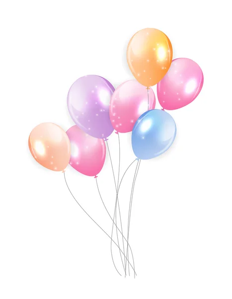 Set of Colored Balloons, Vector Illustration. — Stock Vector