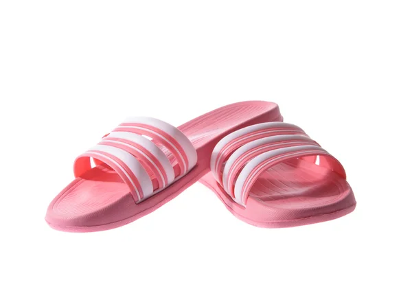 Rosa Gummi-Flip-Flops. isoliert — Stockfoto