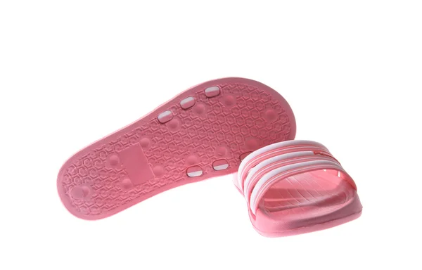 Pink Rubber flip flops. Terisolasi — Stok Foto