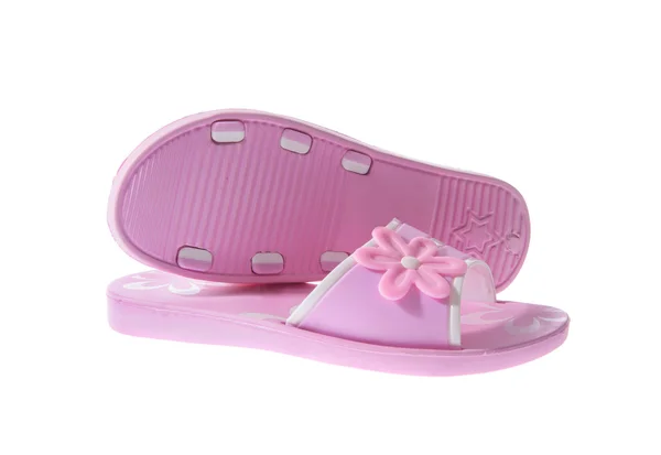 Pink Rubber flip flops. Terisolasi — Stok Foto