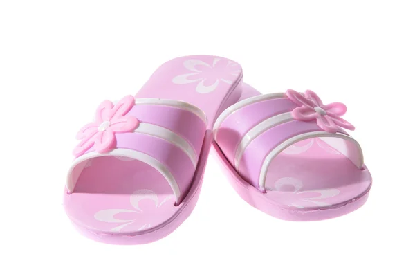 Pink Rubber flip flops. Terisolasi — Stok Foto