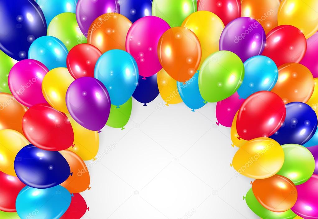Glossy Balloons Background Vector Illustration