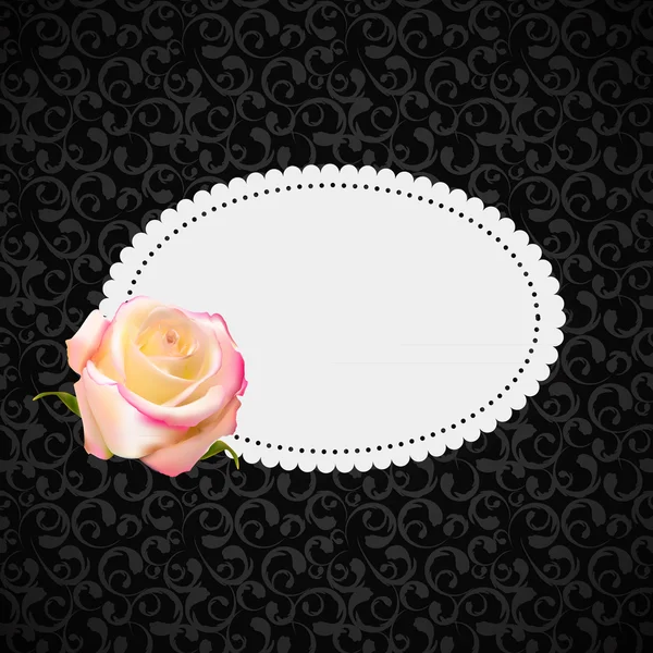 Hermosas tarjetas florales con flores realistas rosa Vector Illus — Vector de stock