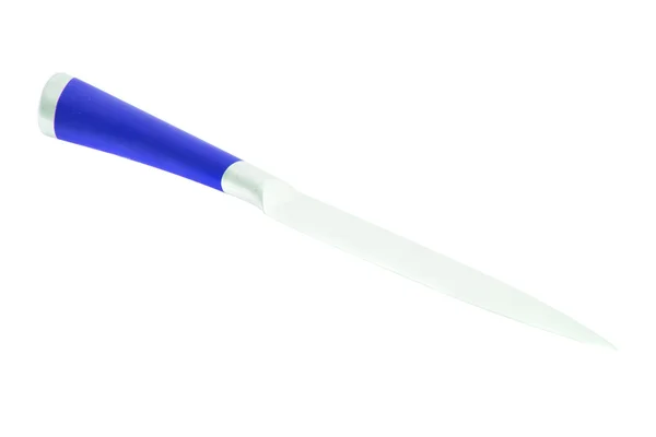 Coltello da cucina in acciaio blu. Isolato — Foto Stock