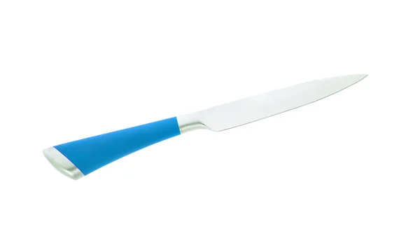 Coltello da cucina in acciaio blu. Isolato — Foto Stock