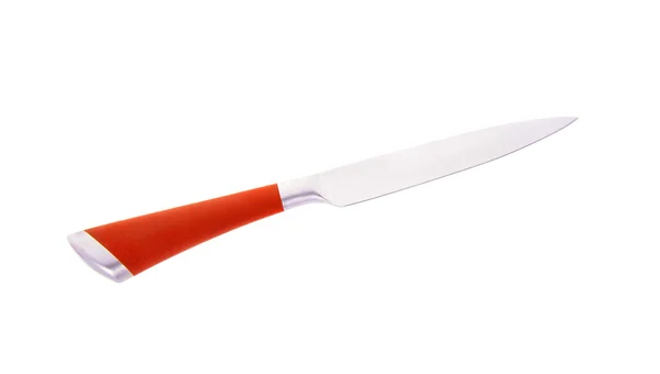 Красный стальной кухонный нож. Isolated — стоковое фото