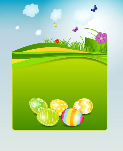 Hermoso huevo de Pascua fondo Vector ilustración — Vector de stock