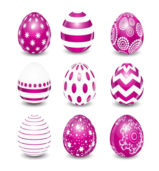 Beautiful Easter Egg Set Vector Illustration — Stock Vector