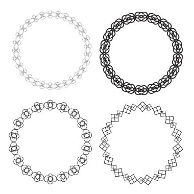 Etnik çerçeve süs vektör çizim