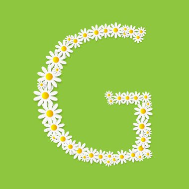 Flora Daisy tasarım alfabe vektör esnaf