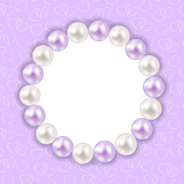 Vintage Pearl Frame achtergrond. Vectorillustratie — Stockvector