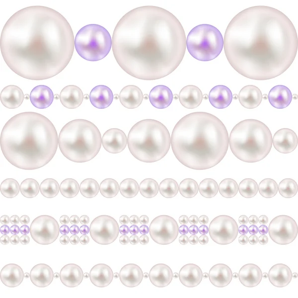 パールの現実的な境界設定ベクトル図 — ストックベクタ