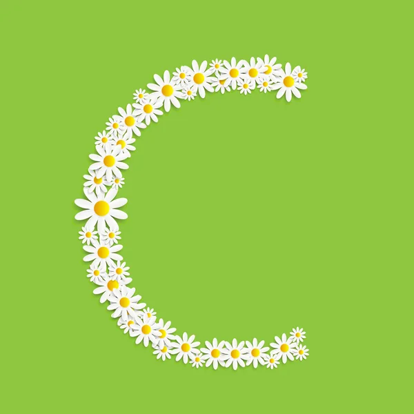 Flora Daisy Design Alphabet Vector Illustartion — Stock Vector