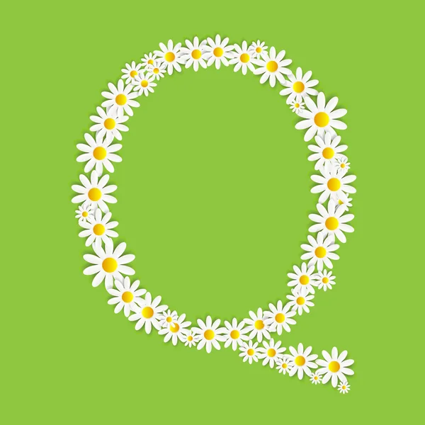 植物区系雏菊设计字母表矢量 Illustartion — 图库矢量图片
