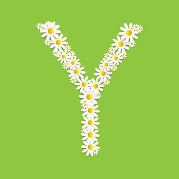 Flora Daisy ontwerp alfabet Vector Illustartion — Stockvector