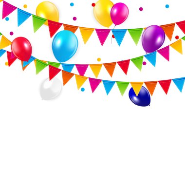Renkli balonlar arka plan, vektör çizim.