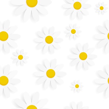 Flora Daisy Dikişsiz desen tasarım vektör esnaf