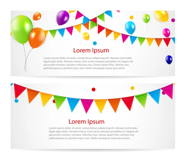 Gekleurde ballonnen kaart Banner achtergrond, vectorillustratie — Stockvector