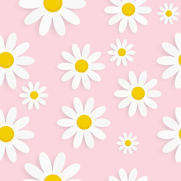 Flora Gänseblümchen nahtlose Muster Design Vektor Illustration — Stockvektor