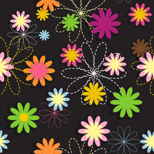 Çiçek Dikişsiz desen tasarım vektör esnaf — Stok Vektör