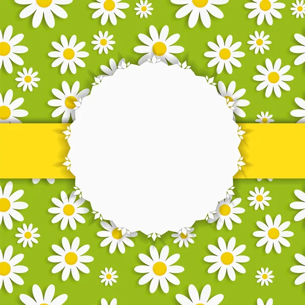 Flora Daisy Framel disegno vettoriale Illustartion — Vettoriale Stock