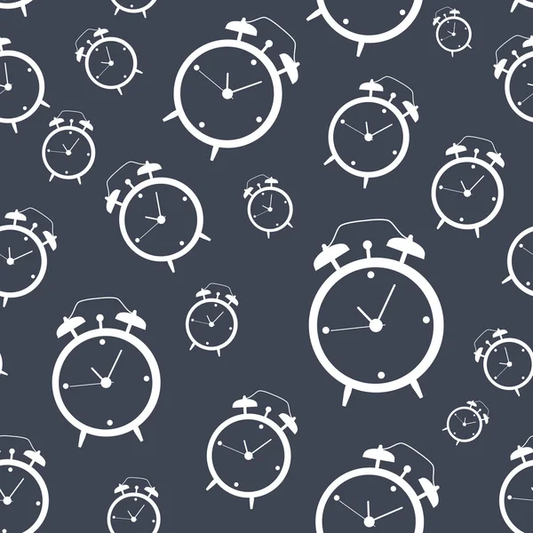 時計アラーム アイコン ベクトル図のシームレスなパターン背景 — ストックベクタ