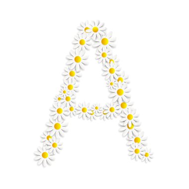 Flora Daisy tasarım alfabe vektör esnaf