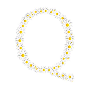 Flora Daisy tasarım alfabe vektör esnaf