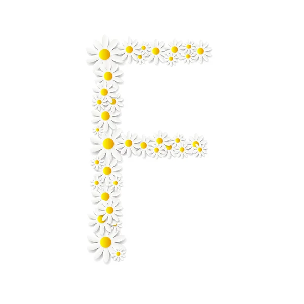 Illustrazione vettoriale dell'alfabeto di progettazione della margherita della flora — Vettoriale Stock
