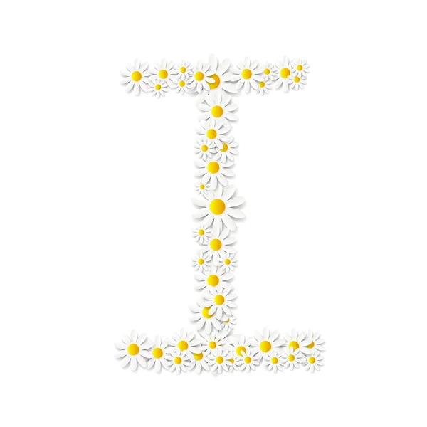 Alphabet Flora Daisy Design Illustartion vectorielle — Image vectorielle