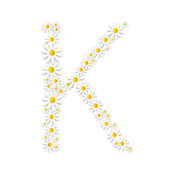 Illustrazione vettoriale dell'alfabeto di progettazione della margherita della flora — Vettoriale Stock
