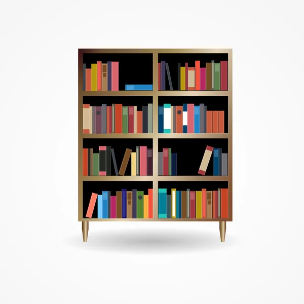 Bookcase with Books Icon Vector Illustration — Stock Vector