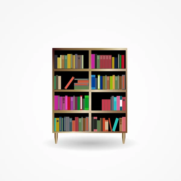 Bookcase with Books Icon Vector Illustration — Stock Vector