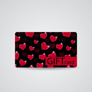 Güzel kalp hediye kartı, vektör çizim tasarlamak.