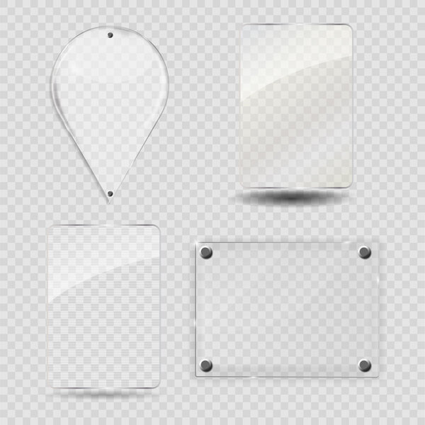 Glass Frame Set. Vector Illustration.