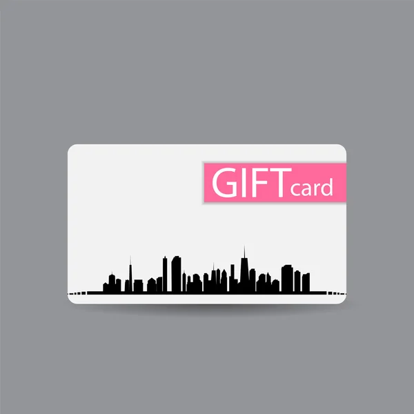 Astratto bella città Gift Card Progettare, Illustrazione vettoriale . — Vettoriale Stock
