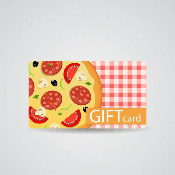 Conception abstraite de carte cadeau belle pizza, illustration vectorielle . — Image vectorielle