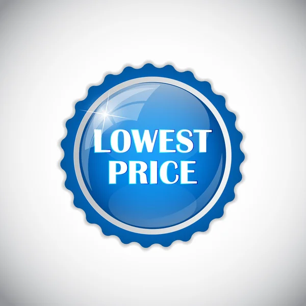 Preço mais baixo Golden Label Vector Illustration — Vetor de Stock