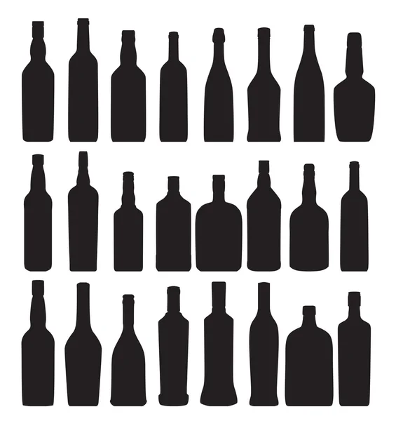 Ilustración vectorial de la botella de alcohol de silueta — Vector de stock