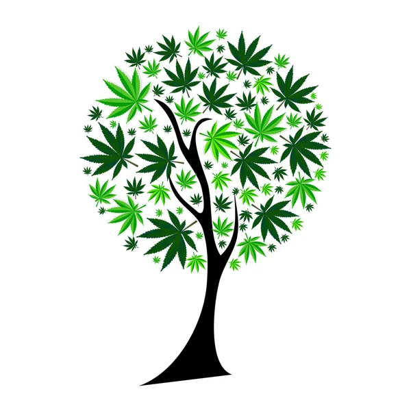 Abstrakter Cannabisbaum Hintergrund Vektor Illustration — Stockvektor
